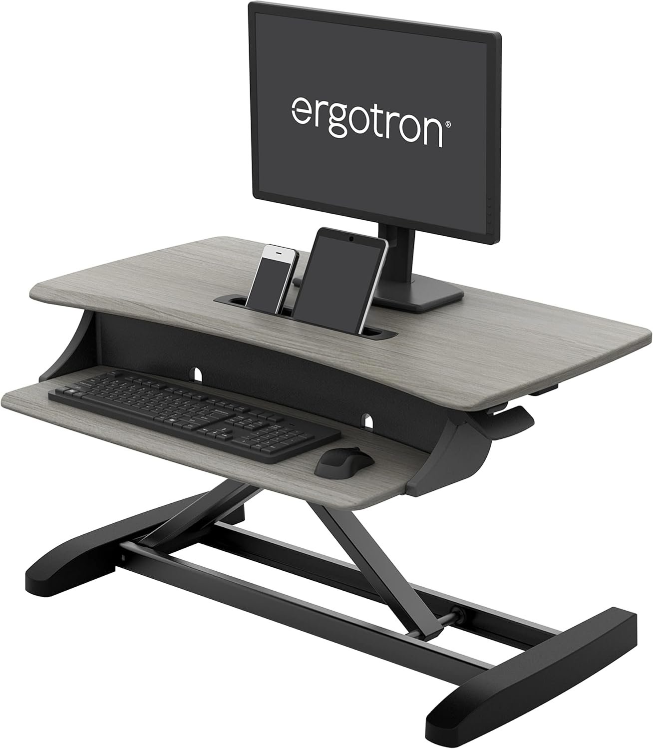 ERGOTRON WorkFit-Z Mini Small Standing Desk Converter 31" Wide Grey 33-458-917