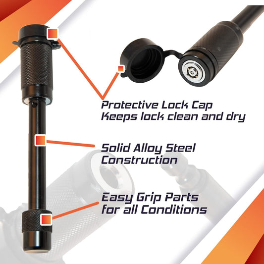 G2G4 Trailer Hitch Receiver Lock 5/8" Pin Double Safety Fits 2" & 2.5" Receivers