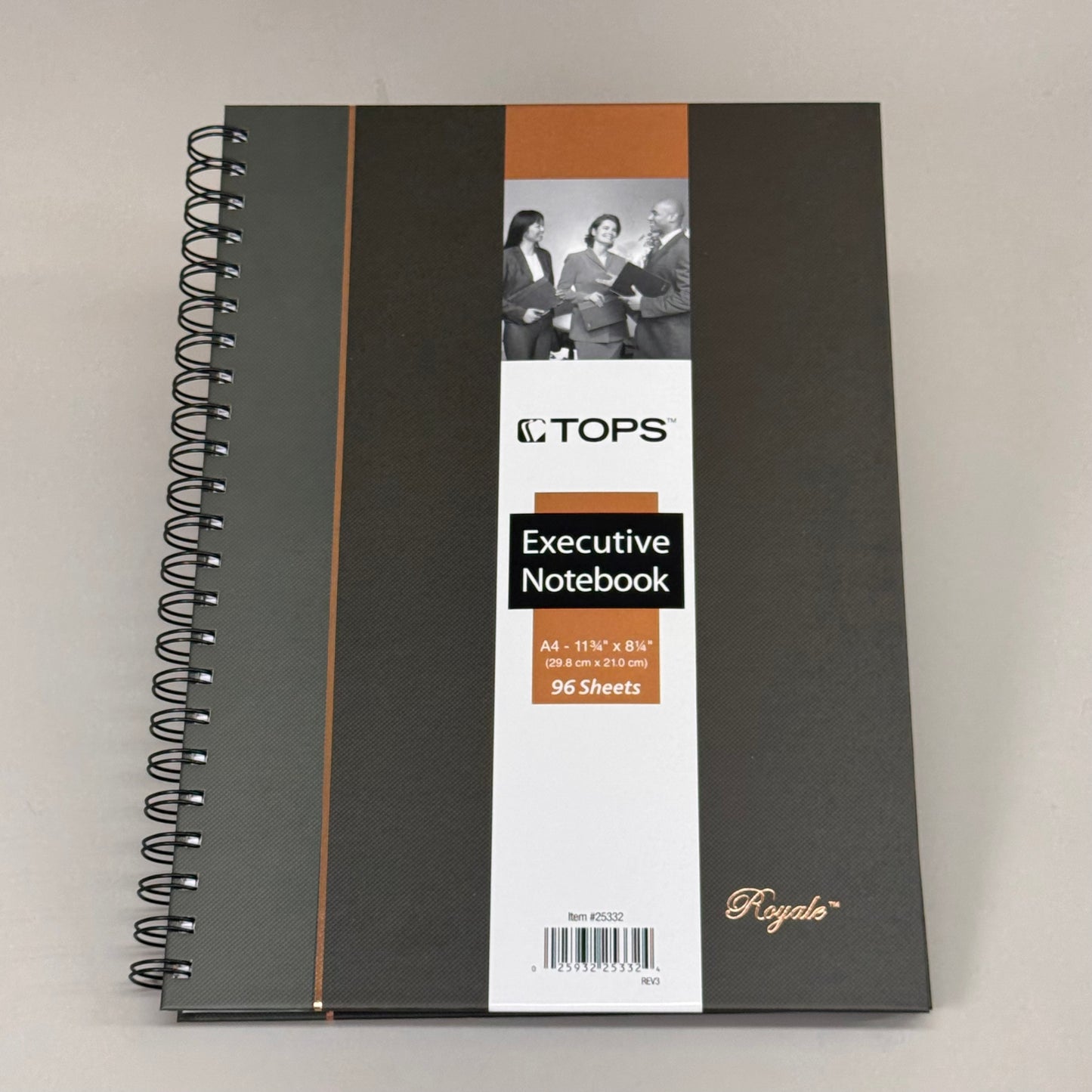 TOPS Royale Executive Notebook Double Wirebound College Rule 96 Sheets Black