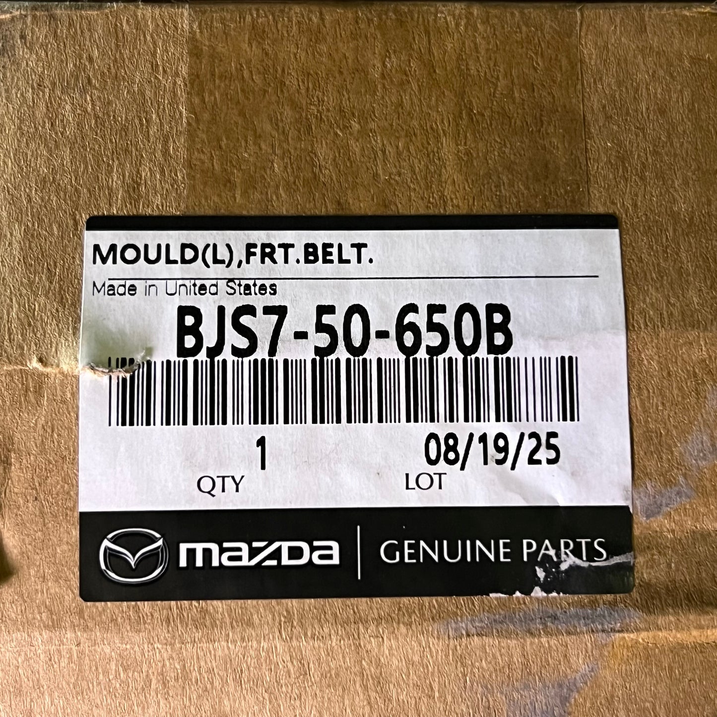 MAZDA 2014-2018 Belt Molding, Left Sz 42"L BJS7-50-650B
