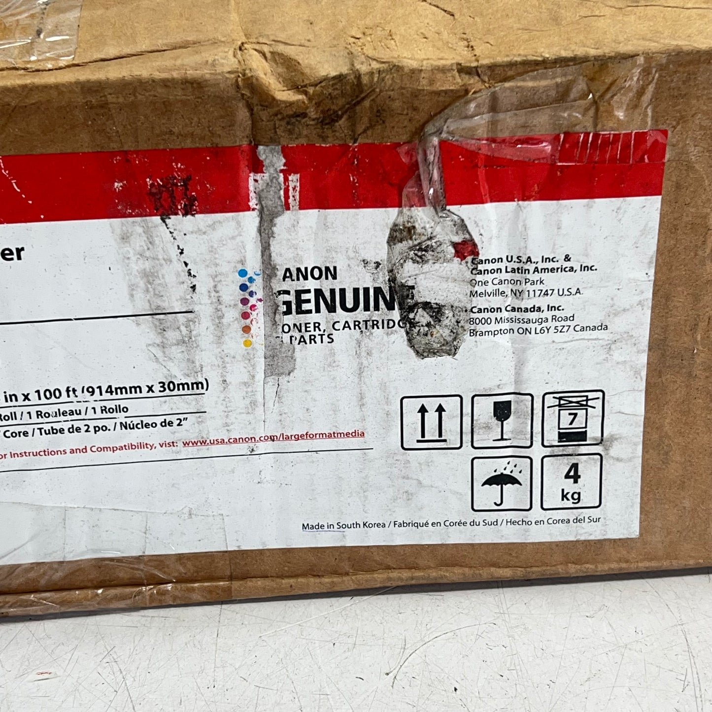 CANON Durable Matte Polypropylene Banner 36"x100' Roll 7 Mil White 0834V77801