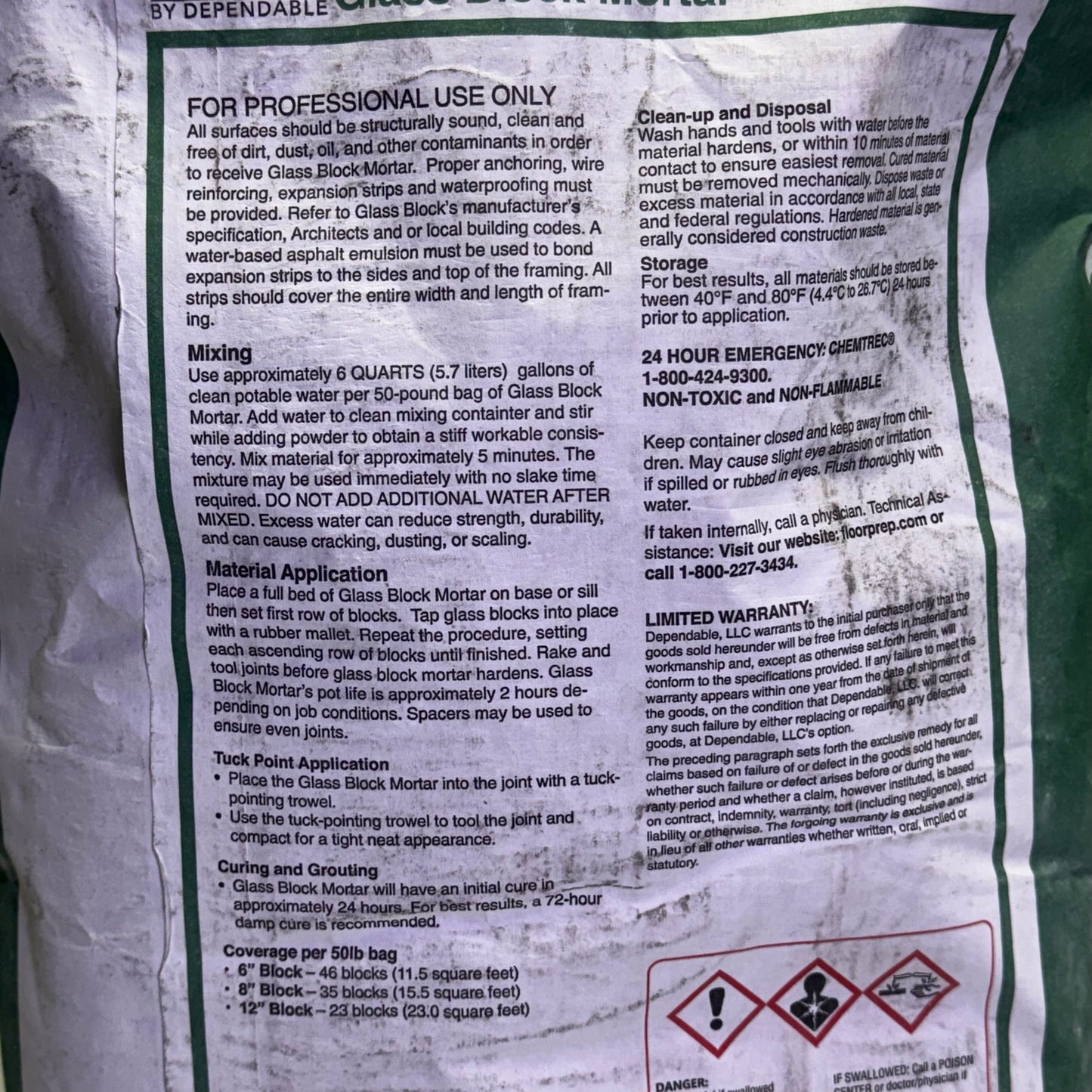 GB Keedeset Glass Block Mortar 6Qts 50Lb.