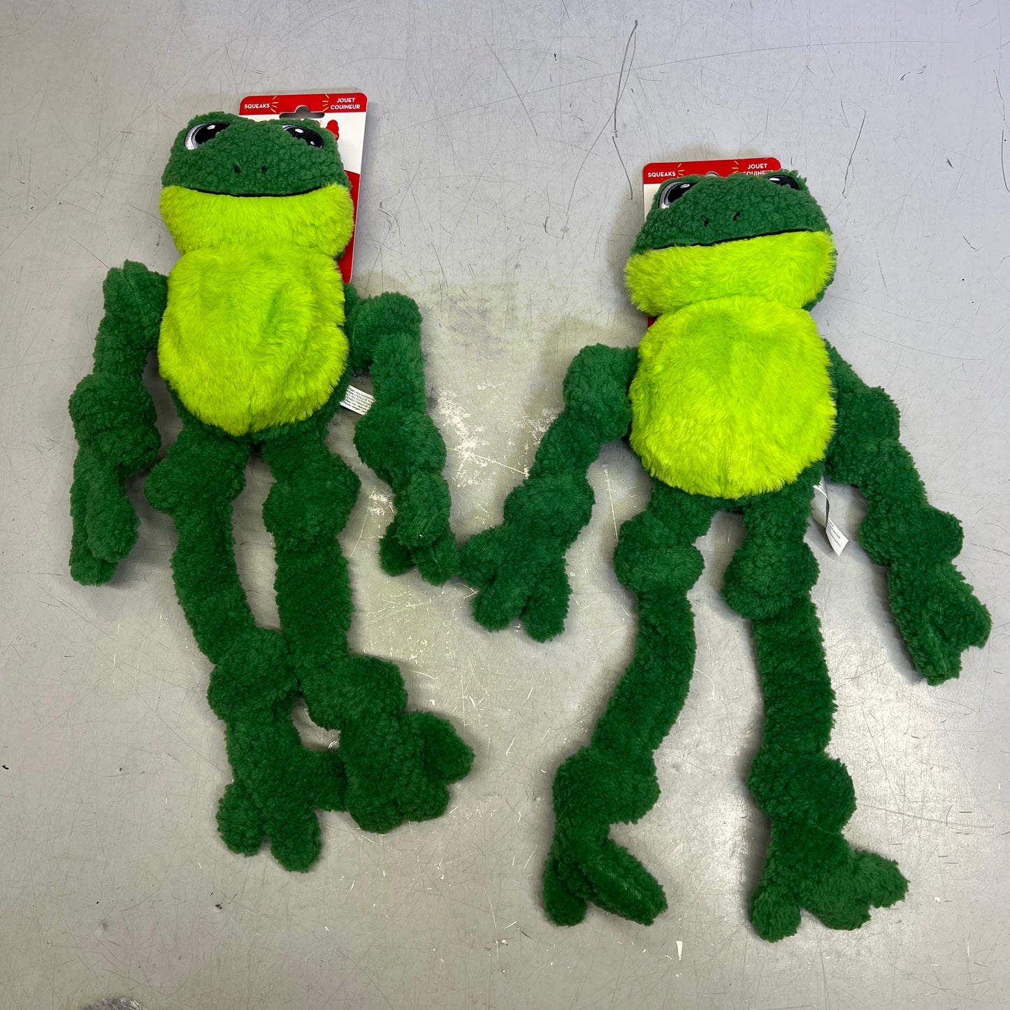 KONG (2 PACK) Knots Frog Squeaker Dog Toy W/ Rope Skeleton L/XL 18" Green
