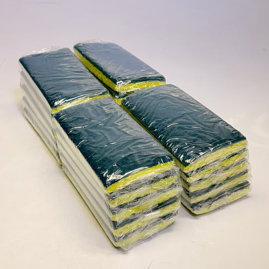 AMERICO (20 COUNT) Scouring Sponge Medium Duty 3.18" X 6.25" Yellow/Green 745