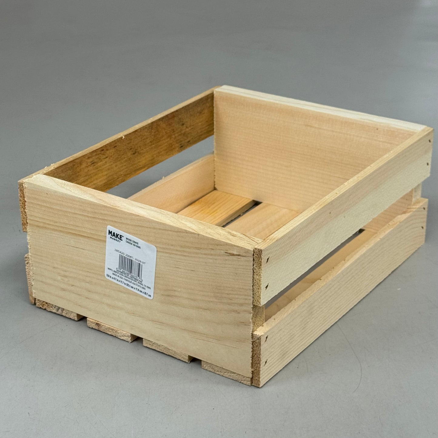 MAKE MARKET (8 Pack) 11" Half Wood Crate  11" Unfinished