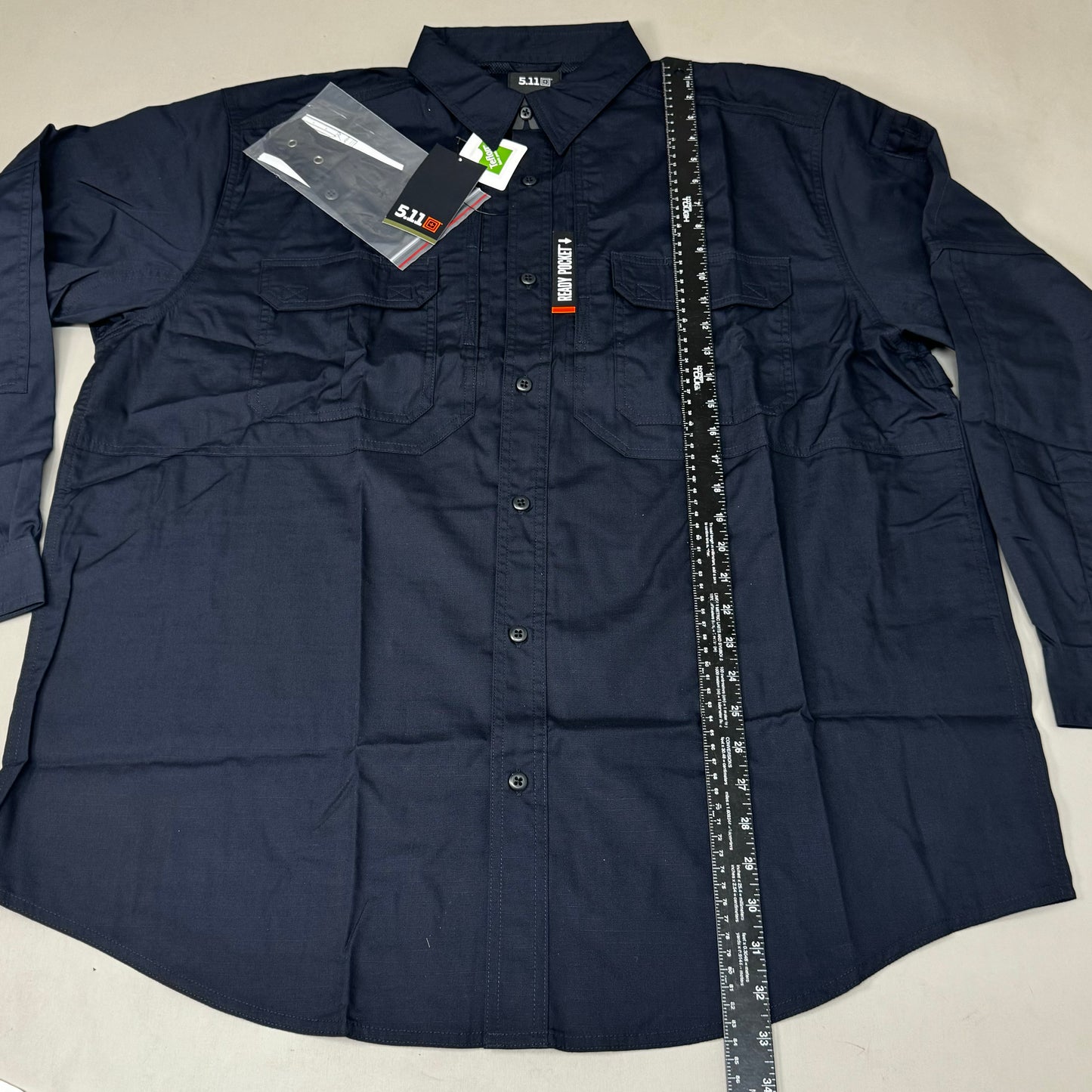 5.11 TACTICAL Men's Tactical Pro Long Sleeve Shirt Sz-XL Dark Navy 72175