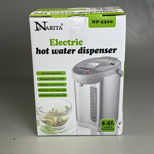 NARITA Electric Hot Water Dispenser 3 Way Dispense 5.5L Grey NP-5500