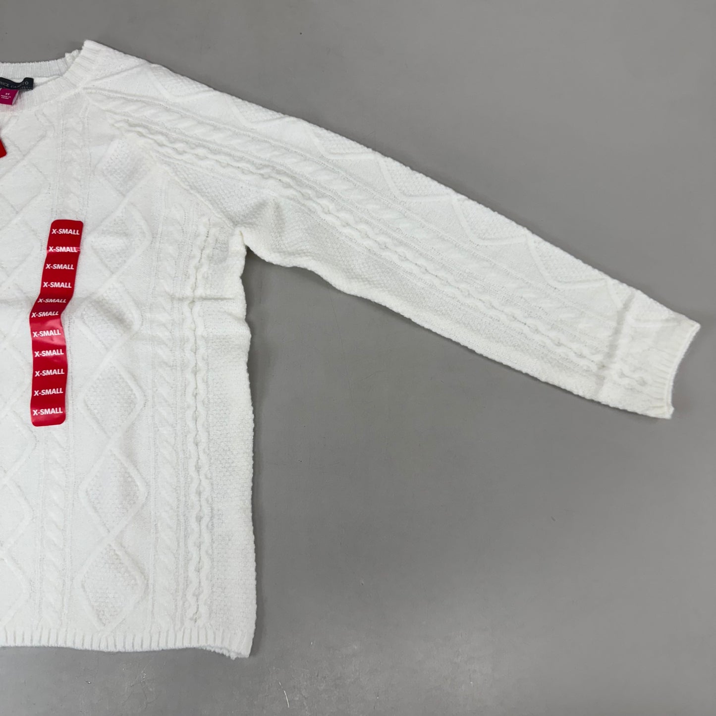 VINCE CAMUTO Cable Knit Sweater Women's Sz-XS Antique White SC2895