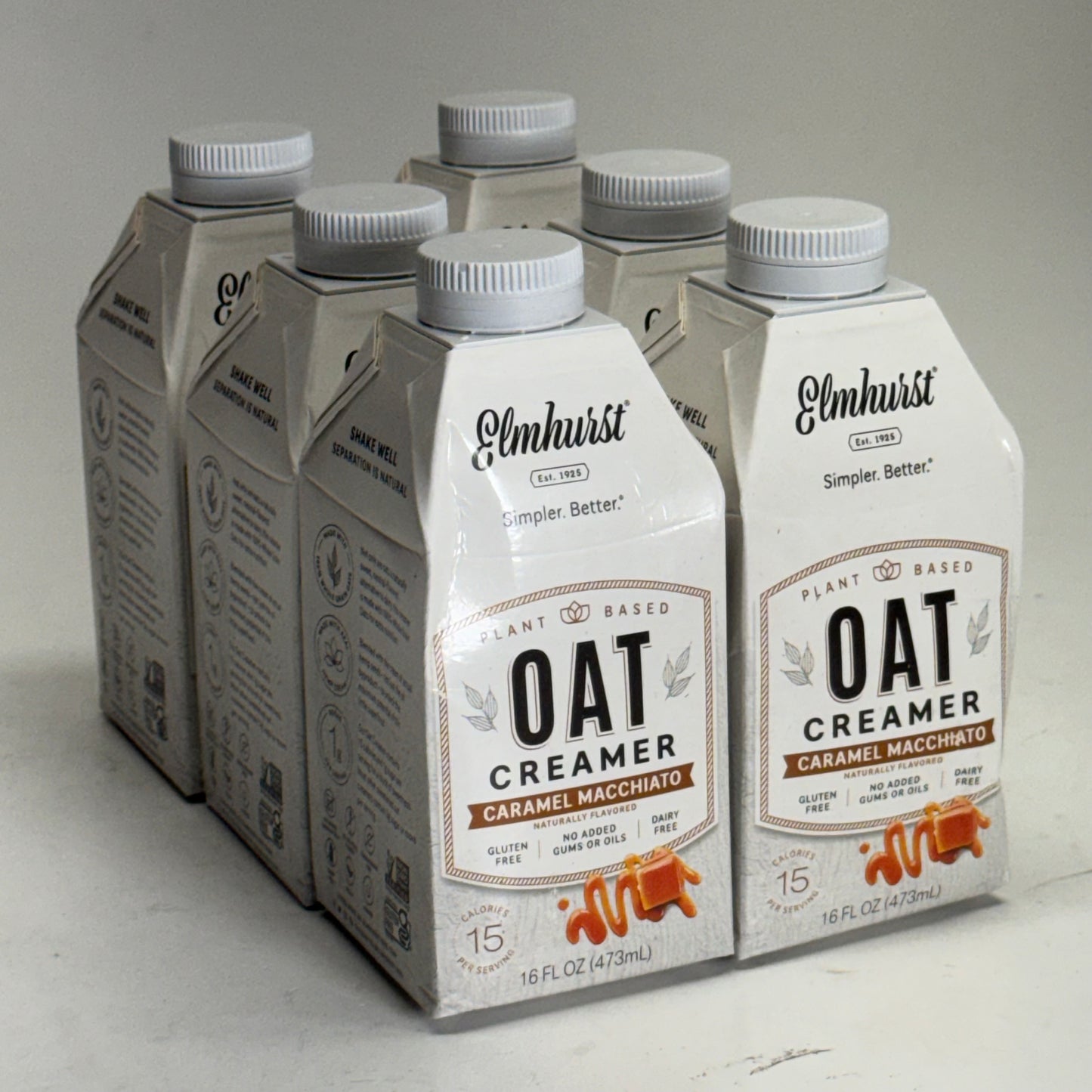 ELMHURST (6 PACK) Elmhurst Caramel Macchiato Oat Creamer 16 fl oz. BB 09/26