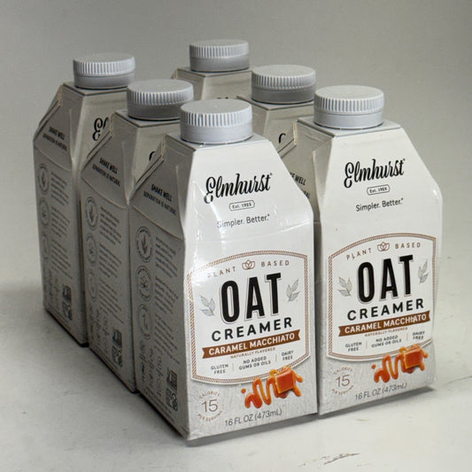ELMHURST (6 PACK) Elmhurst Caramel Macchiato Oat Creamer 16 fl oz. BB 09/26