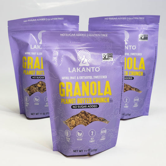 LAKANTO (3 PACK) Peanut Butter Crunch Granola No Added Sugar 11oz Brown BB 10/27