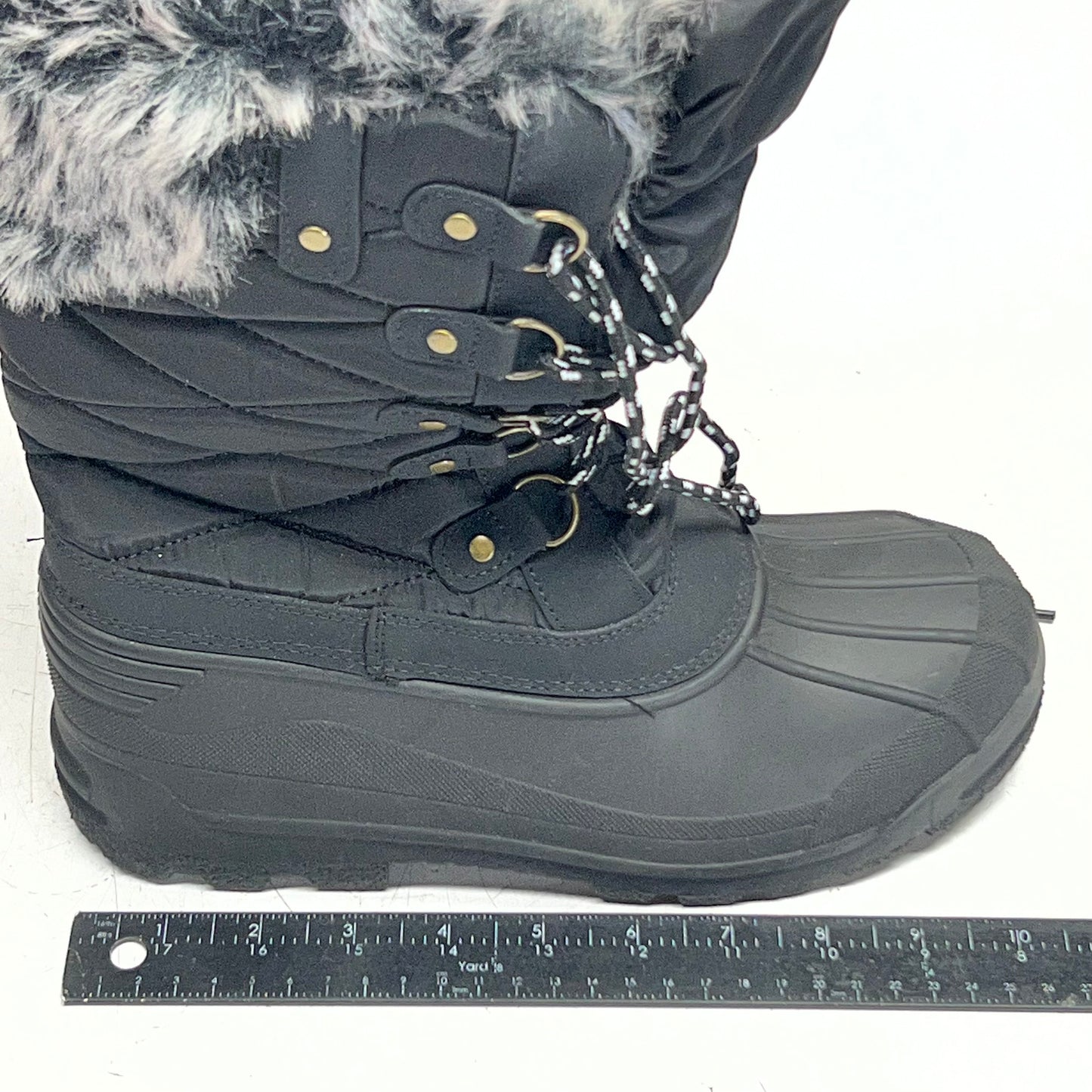 NORTIV8 Women's Waterproof Insulated Hiking Snow Boots Size 8, Black