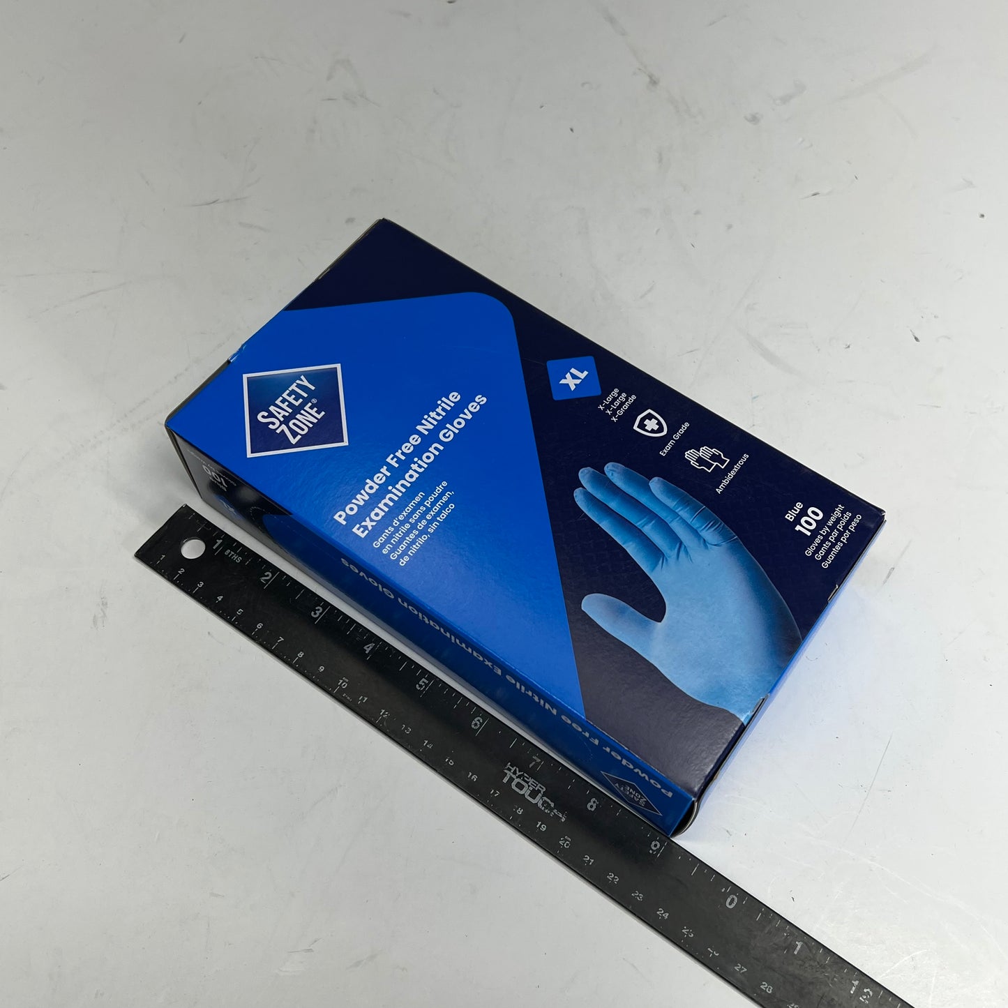 SAFETY ZONE (10 PACK, 100 EACH)  Powder Free Nitrile Examination Gloves Sz XL