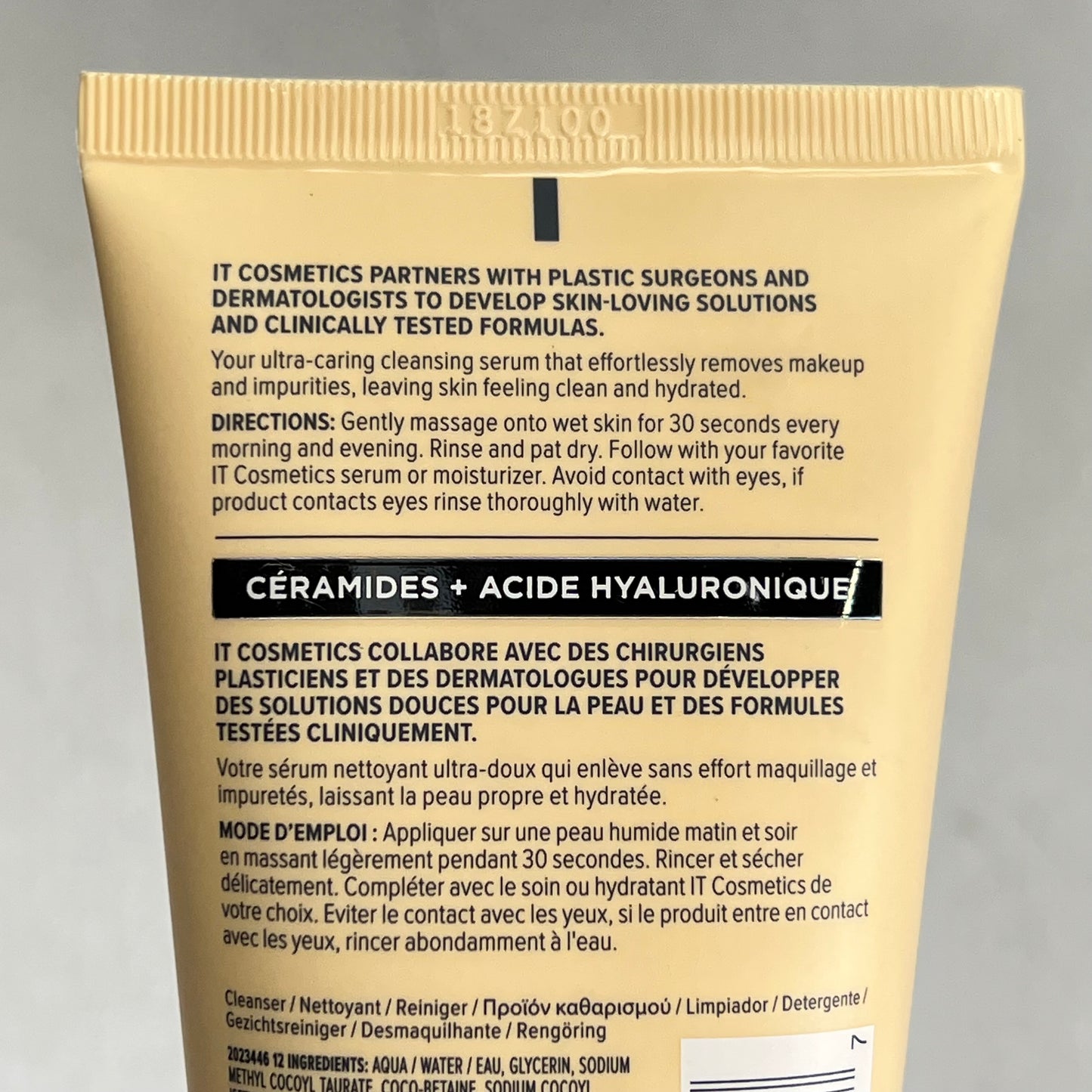 IT COSMETICS Confidence in a Cleanser Ceramides + Hyaluronic Acid 5 us fl oz