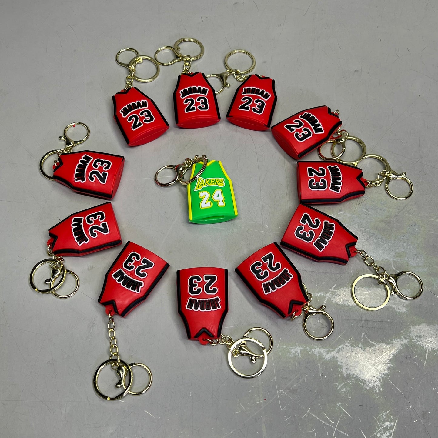 MICHAEL JORDAN & KOBE BRYANT (12 Pieces,2 types) BasketBall Jersey Assortment Keychain Options May Vary