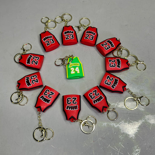 MICHAEL JORDAN & KOBE BRYANT (12 Pieces,2 types) BasketBall Jersey Assortment Keychain Options May Vary