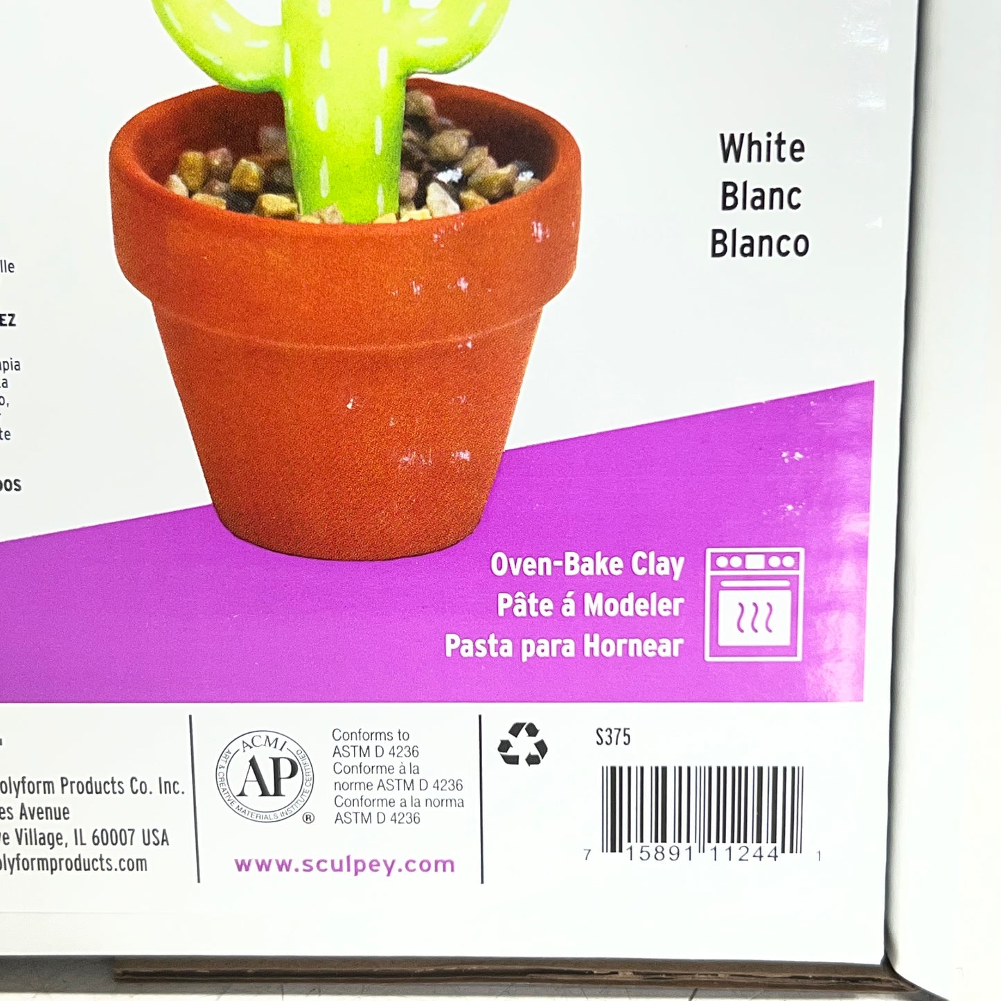 ORIGINAL SCULPEY (3 PACK) Polymer Clay 3.5 Lb White S375