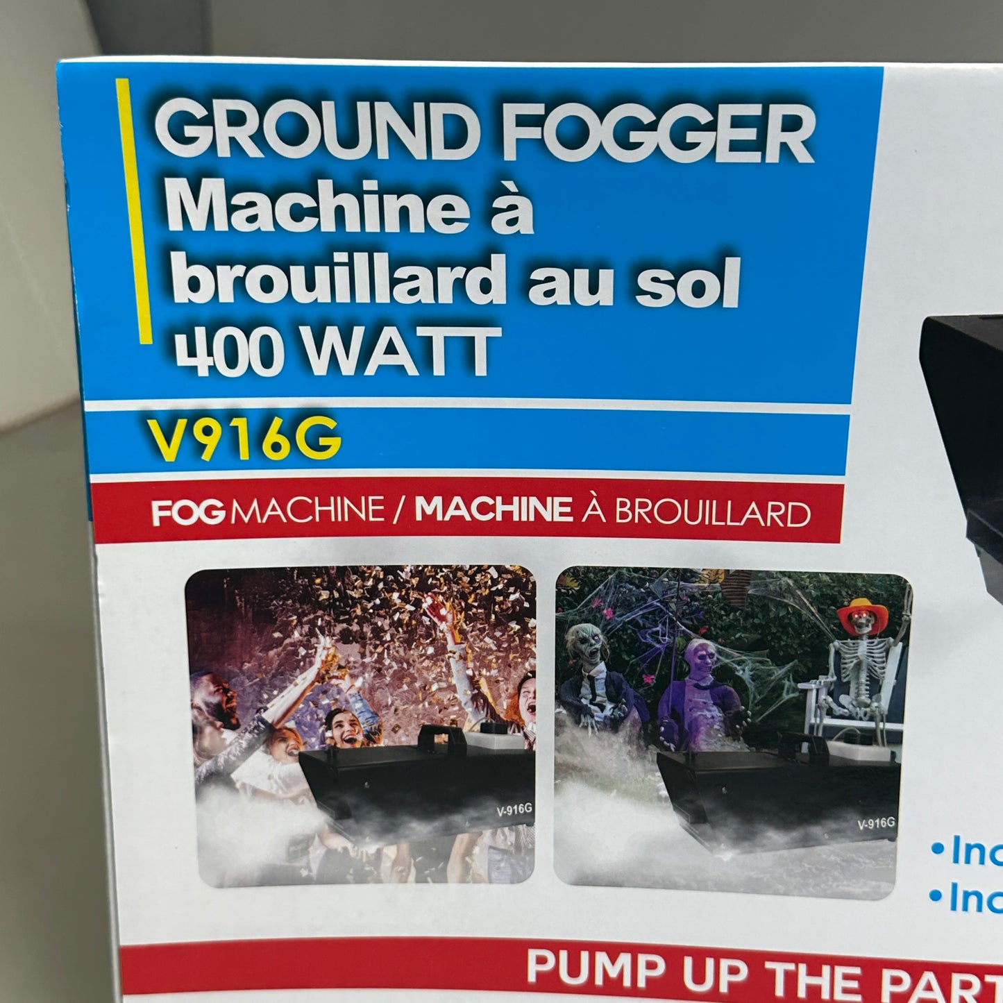 ZA@ VEi Ground Fogger Machine 400 Watt w/ Wireless Remote V916G for Halloween & Parties C