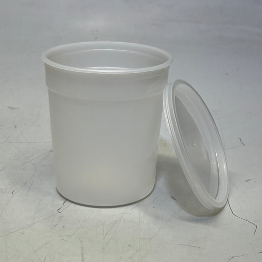 GLOBE (100 PACK) Multi-Purpose Container, Economy Style, Separate Snap Lid 8 oz 271009