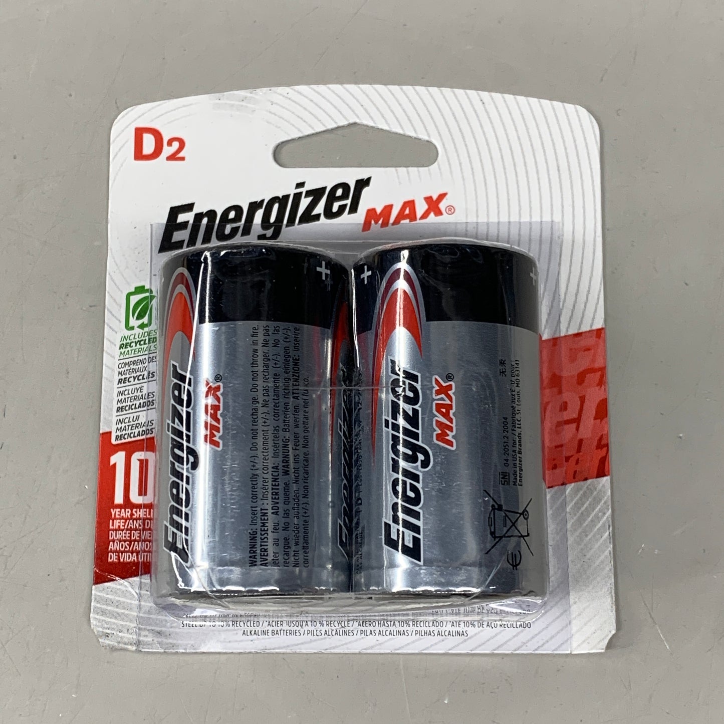 ENERGIZER MAX (6 PACK) D Cell Alkaline Batteries 2 Pack (12 Total) E95BP-2