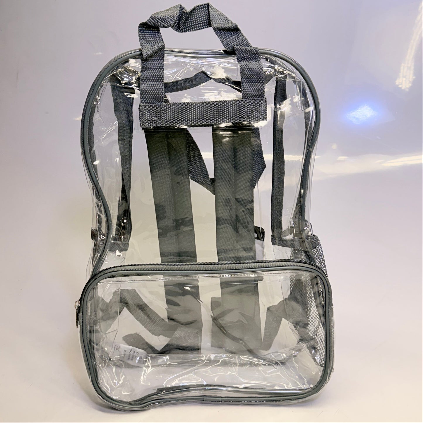 BWAP 17" Clear Plastic Backpack 17" x 12" x 6" Color Grey BP1643
