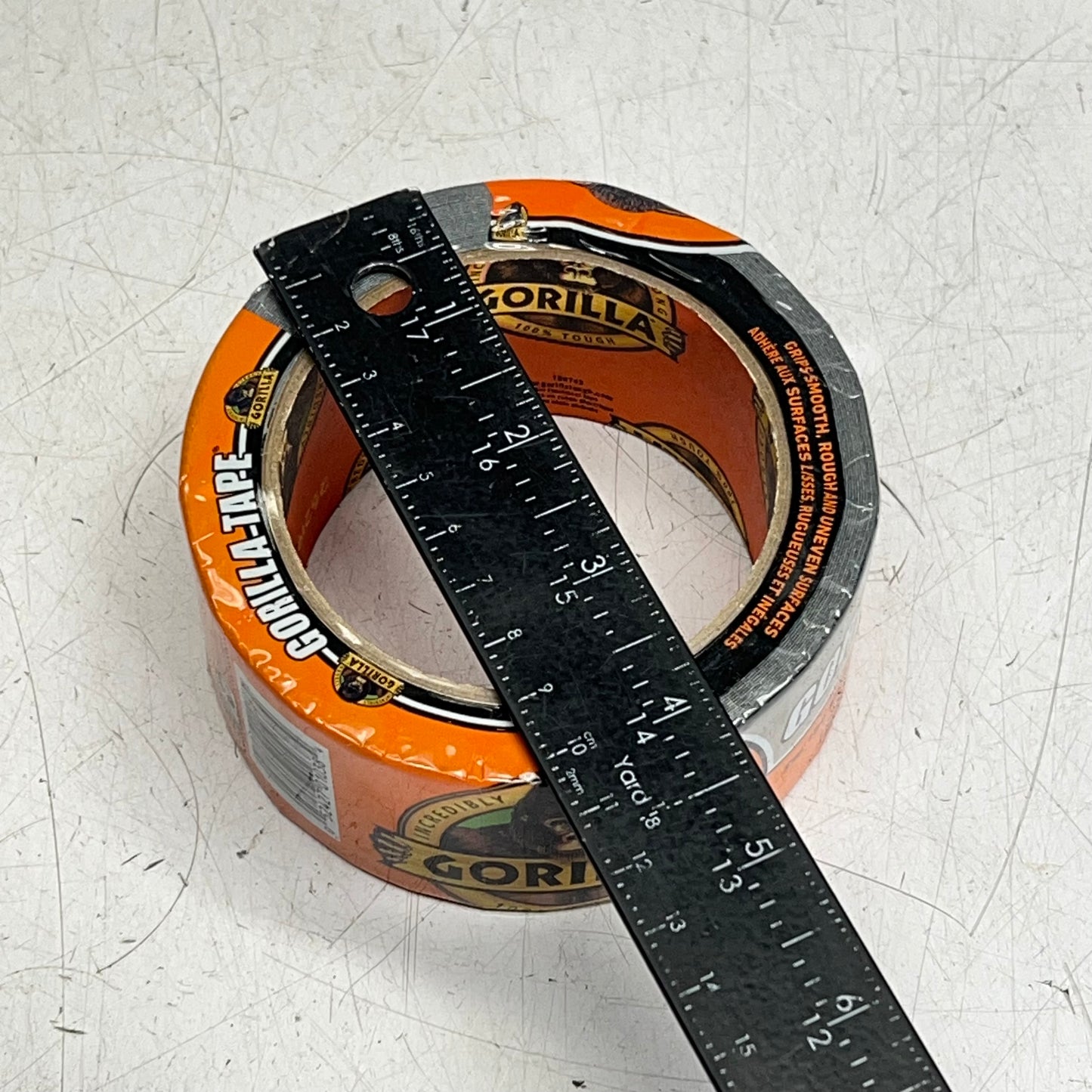 ZA@ GORILLA TAPE (6 PACK) Duct Tape Double Thick Adhesive 1.88" x 10 Yd Black 105462 (Distressed)