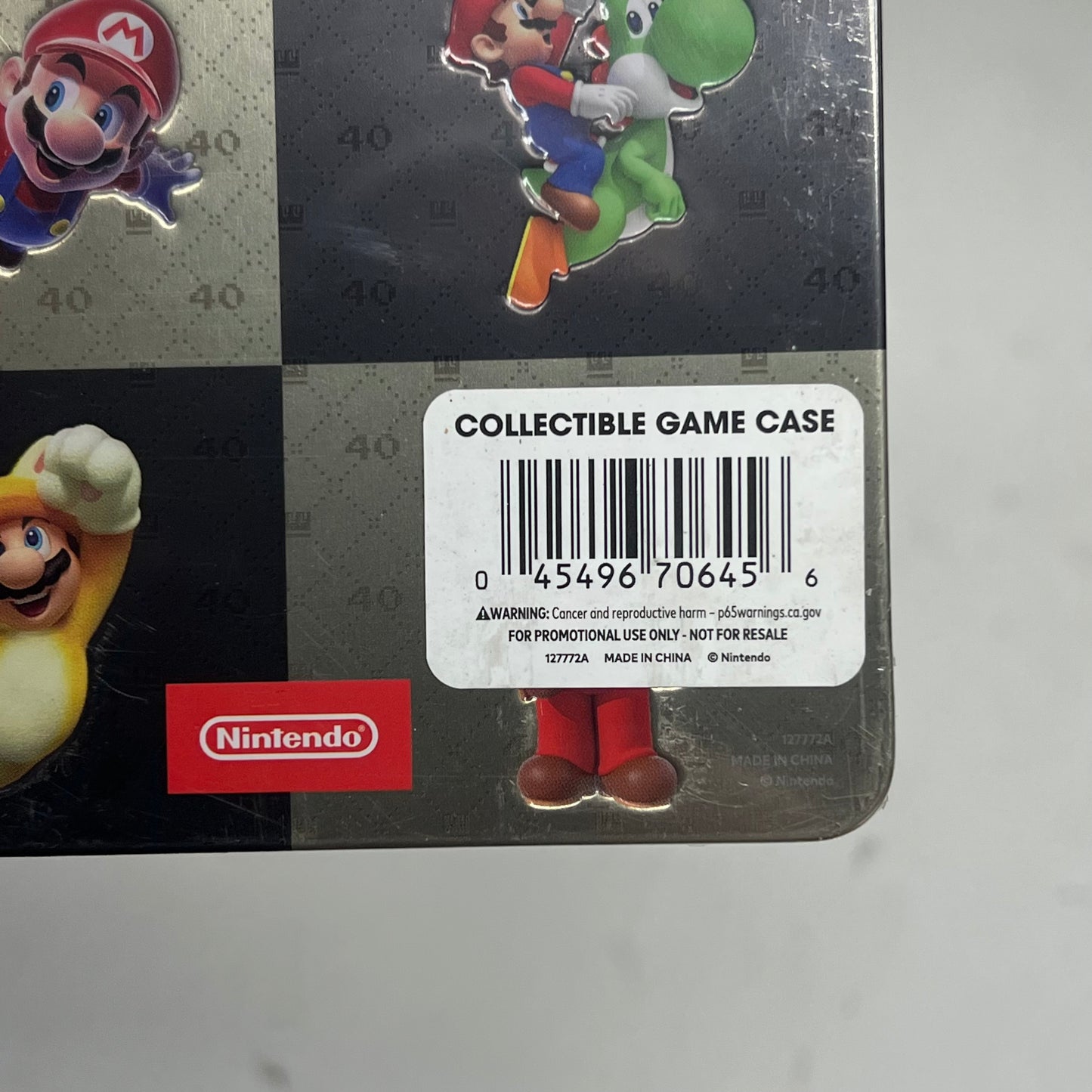 ZA@ NINTENDO Super Mario Bros 40th Collectable Game Case 7"x4" Multicolor (As-Is)