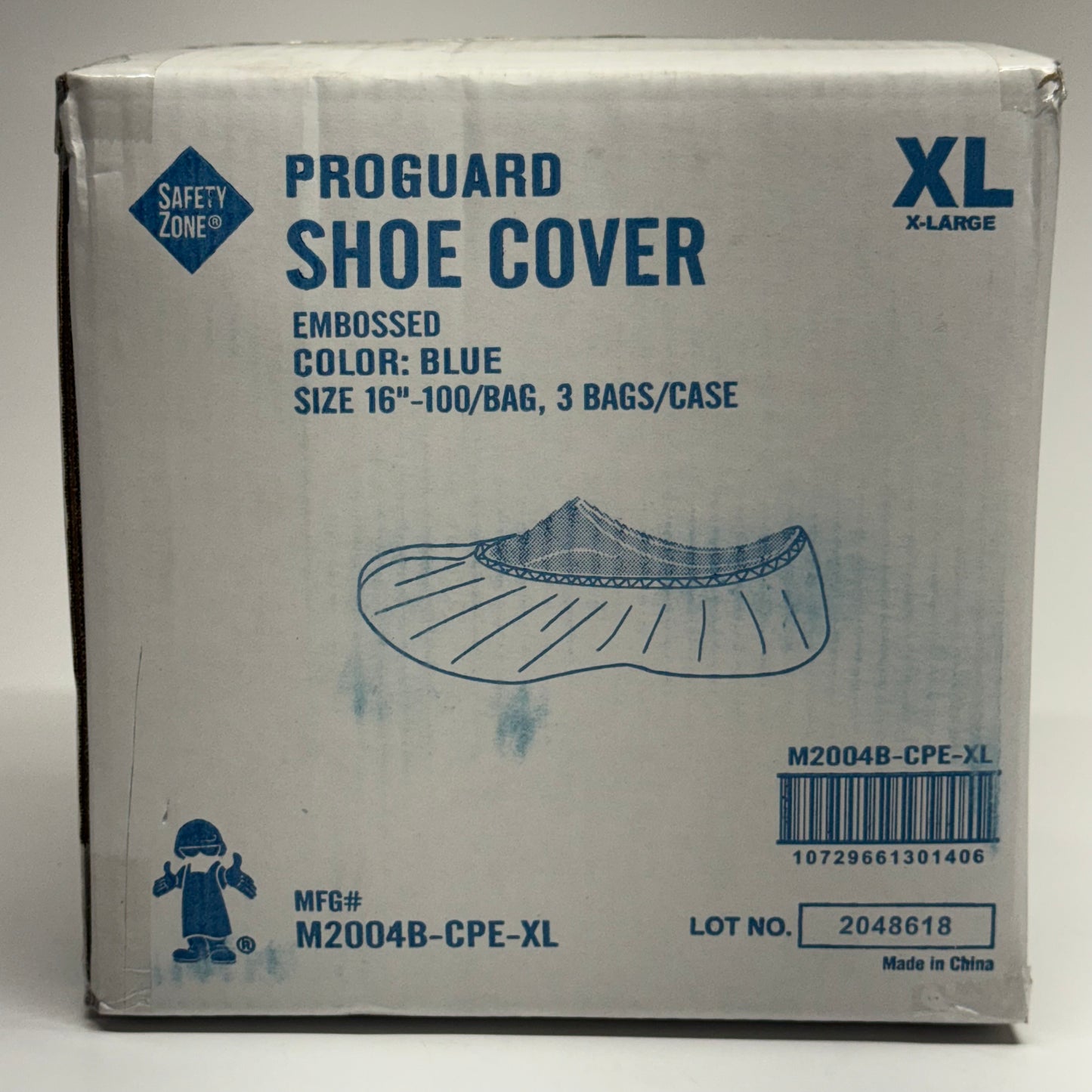 SAFETY ZONE (300 PACK) Proguard Shoe Cover Sz XL, Blue M2004B-CPE-XL