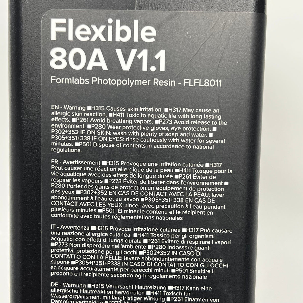 FORM LABS  Flexible 80a Resin V1 Withstand Bending, Flexing & Compression 1 L