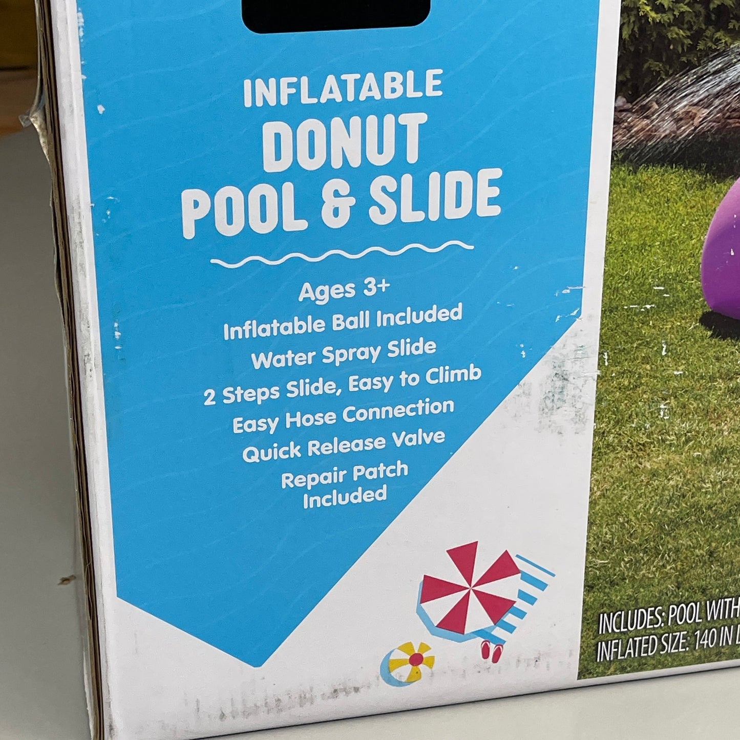 MEMBERS MARK 11’ Inflatable Donut Pool & Slide Pink (New)