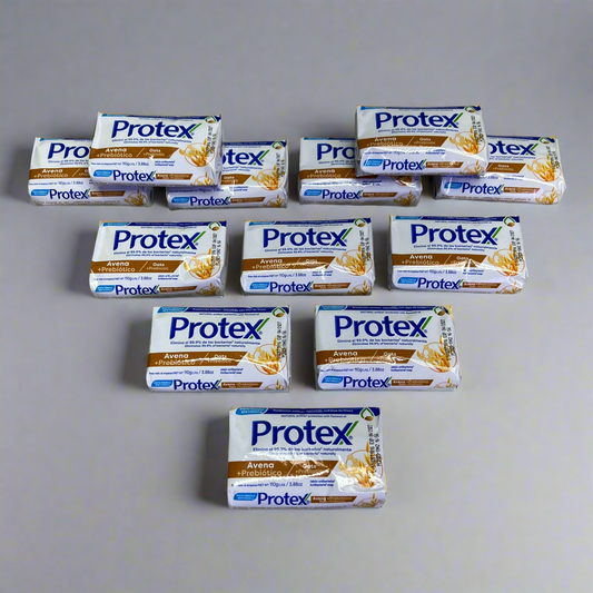 PROTEX (12 PACK) Oats & Flaxseed Oil +Prebiotic Natural Antibac Bar Soap 3.88oz
