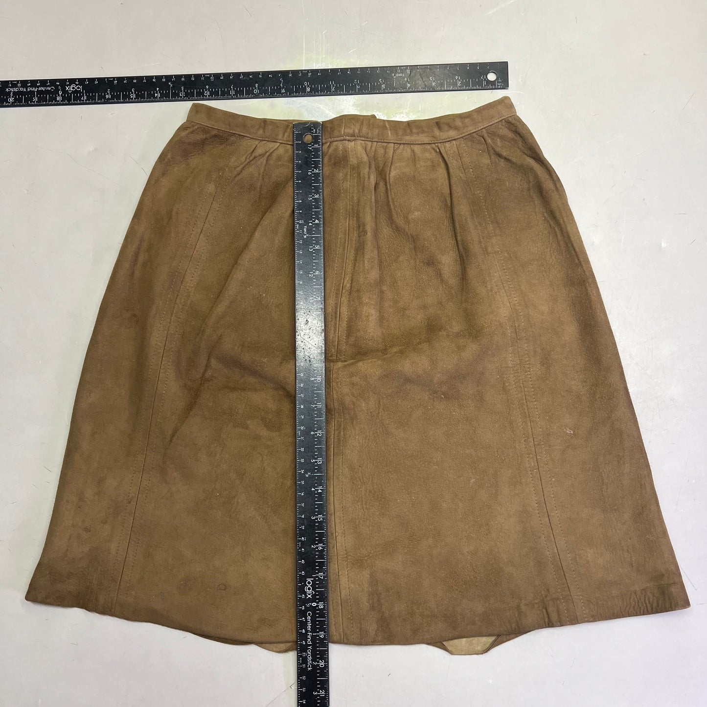 THE TANNERY JOSEPH MAGNIN Vintage Lined Raw Hide Skirt Women's Sz 4 Brown (Used)