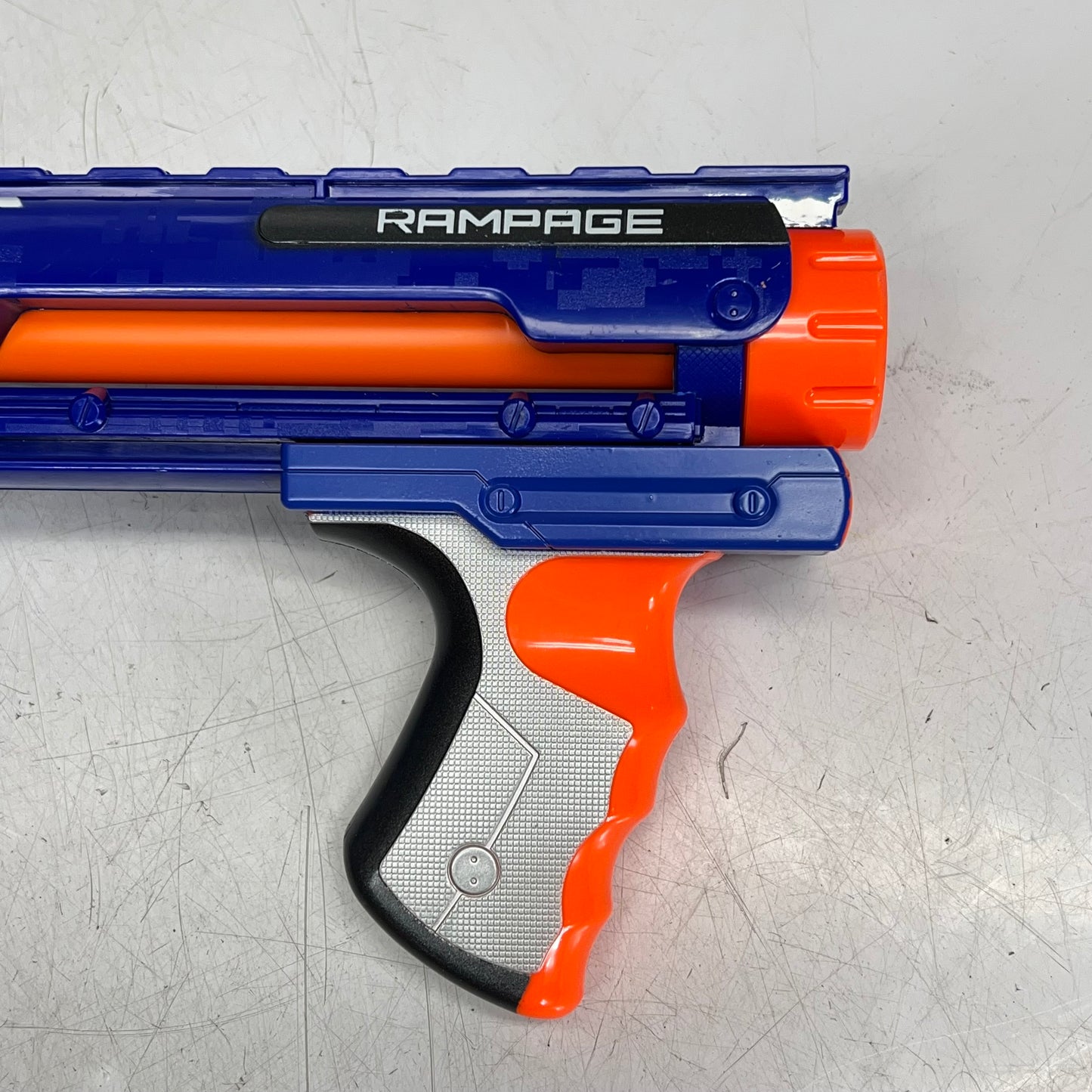 HASBRO Nerf Rampage N Strike Elite Toy Blaster 25 Dart Drum Blue/Orange 98697