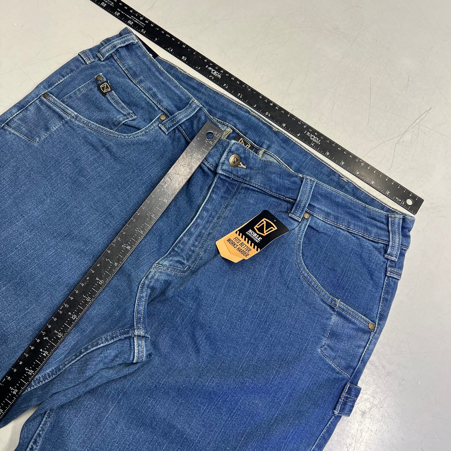 NOBLE OUTFITTERS Flex Denim Carpenter Jean Men's Sz 40x34 Stonewash 18457