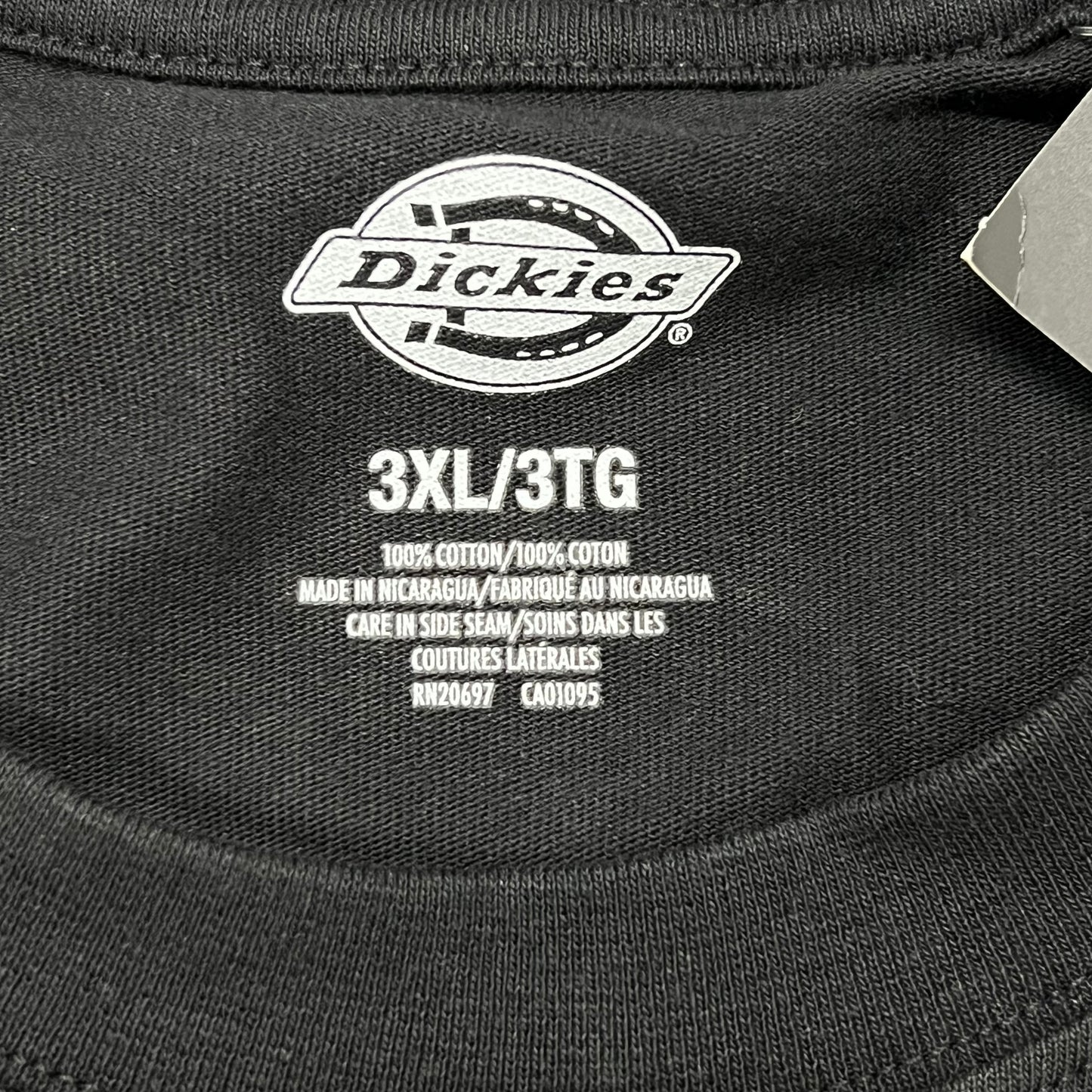 DICKIES Heavyweight Fabric Long Sleeve Pocket T-Shirt Men's Sz 3XL Black