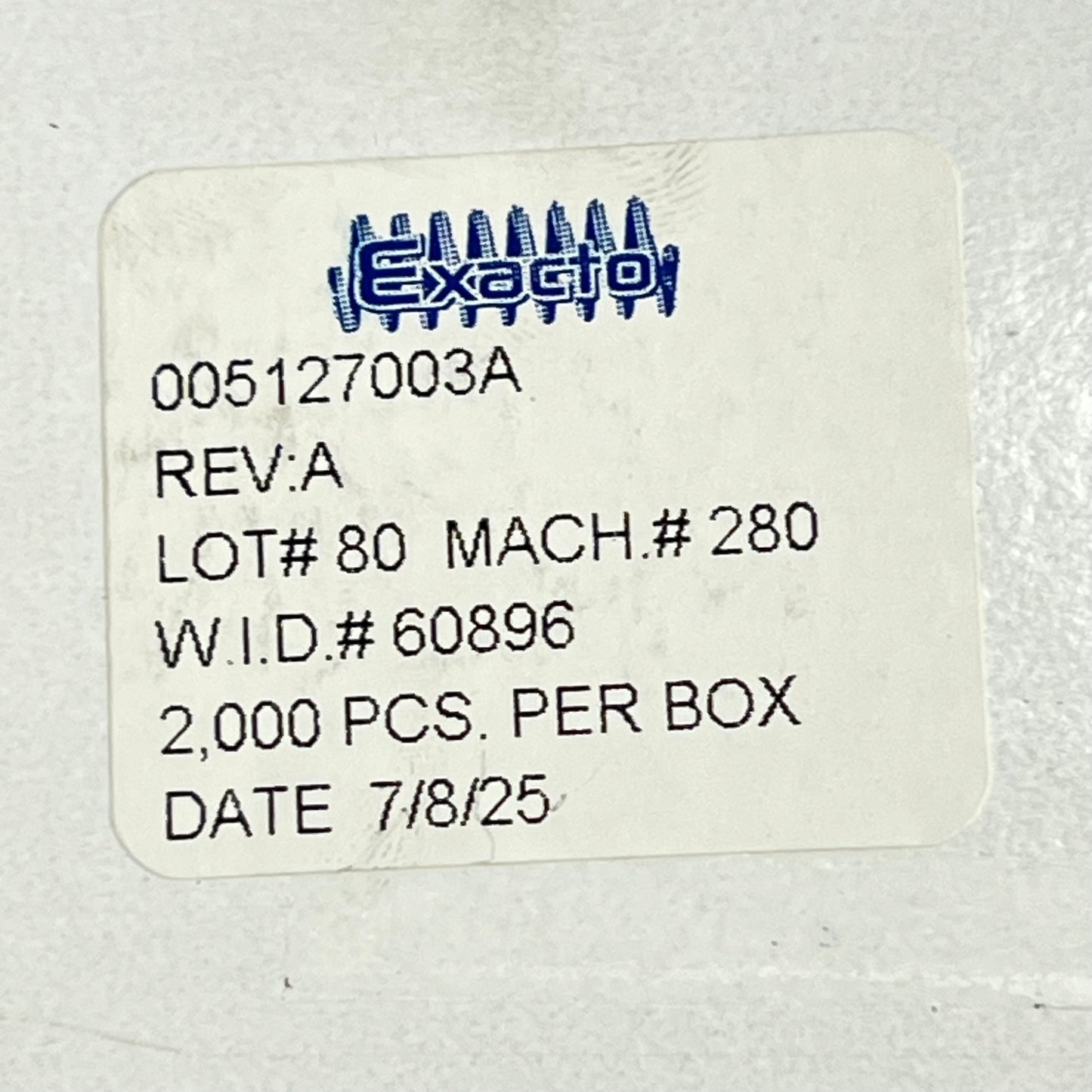 ZA@ EXACTO (2000 PACK) Mini Torsion Spring  Silver 005127003A