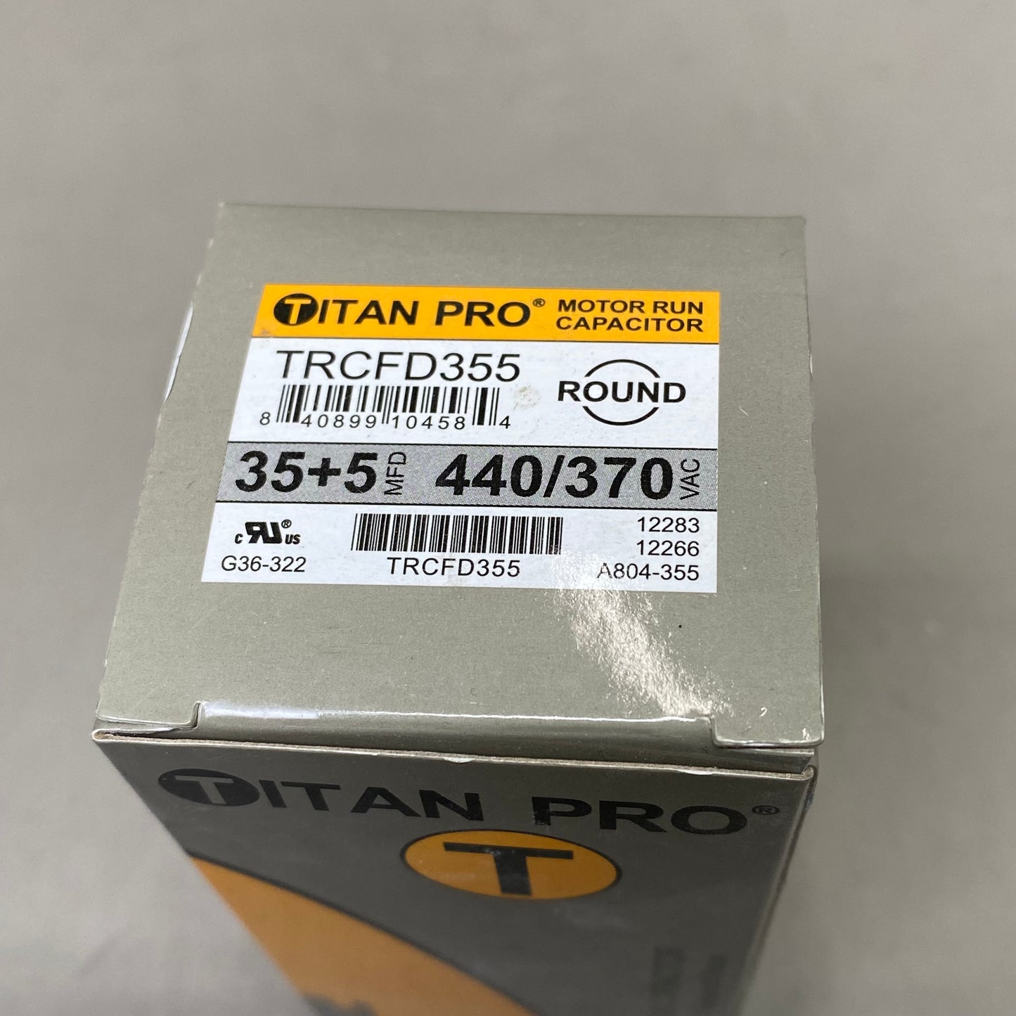 TITAN PRO Motor Run Capacitor 4.8"x2.2" Grey TRCFD355