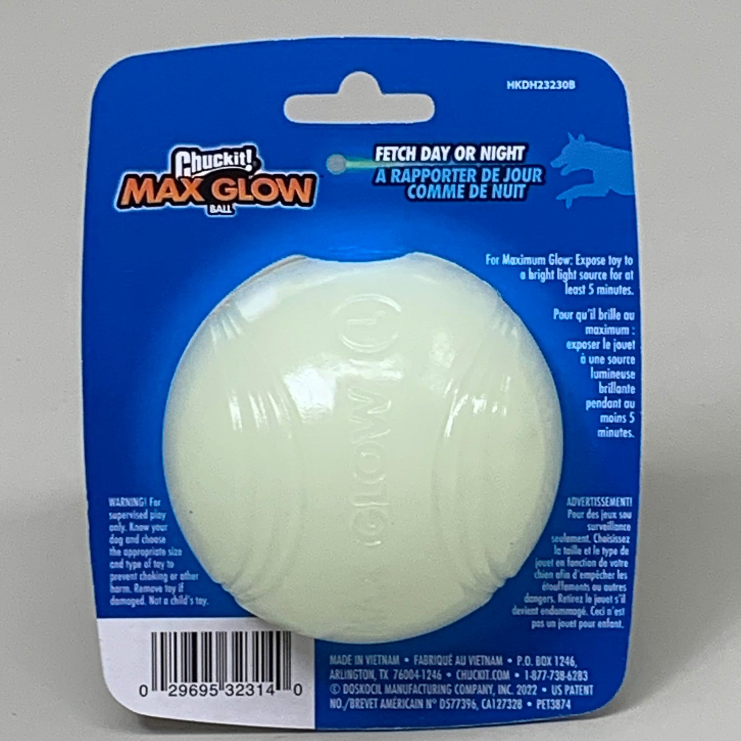 ZA@ CHUCK IT! (2 PACK) Durable Rubber Max Glow Ball Dog Toy for Large Breeds 32314 A