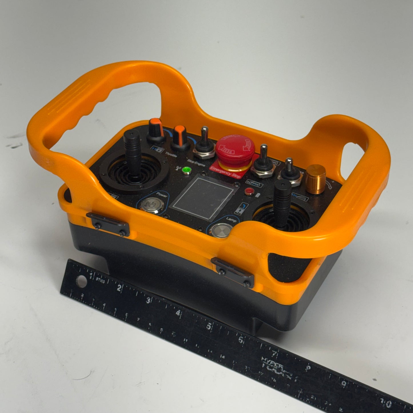 Heavy Machinery Radio Remote Control Belly Box for Concrete Pumps & Cranes Sz 7"L x 5"W x 5"H Orange