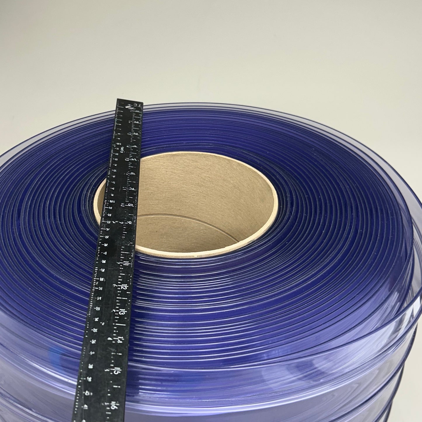 Bulk Roll Of Ribbed Flexible PVC Material 100' Blue Tint