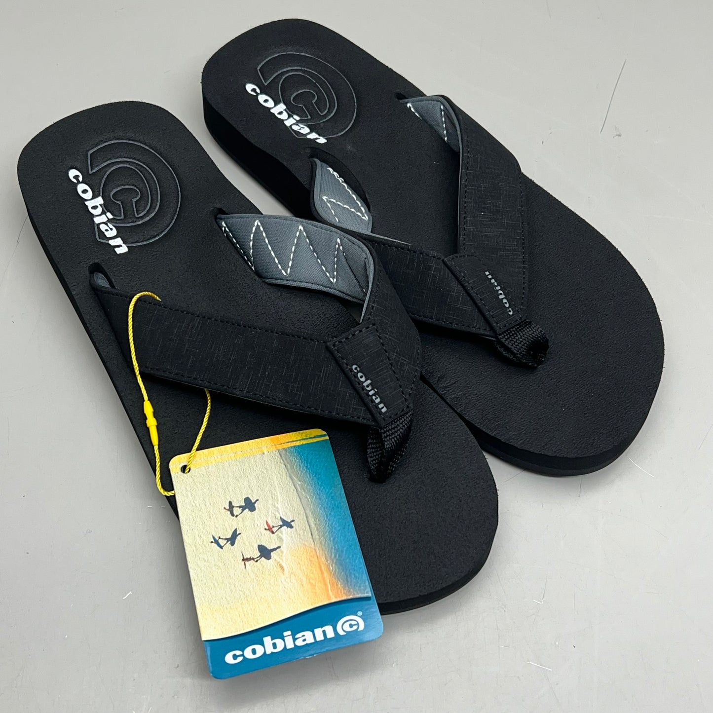 COBIAN Floaters 2 Synthetic Strap Flip Flop Men's Sz 8, EU 40 Black FLT18-001-8