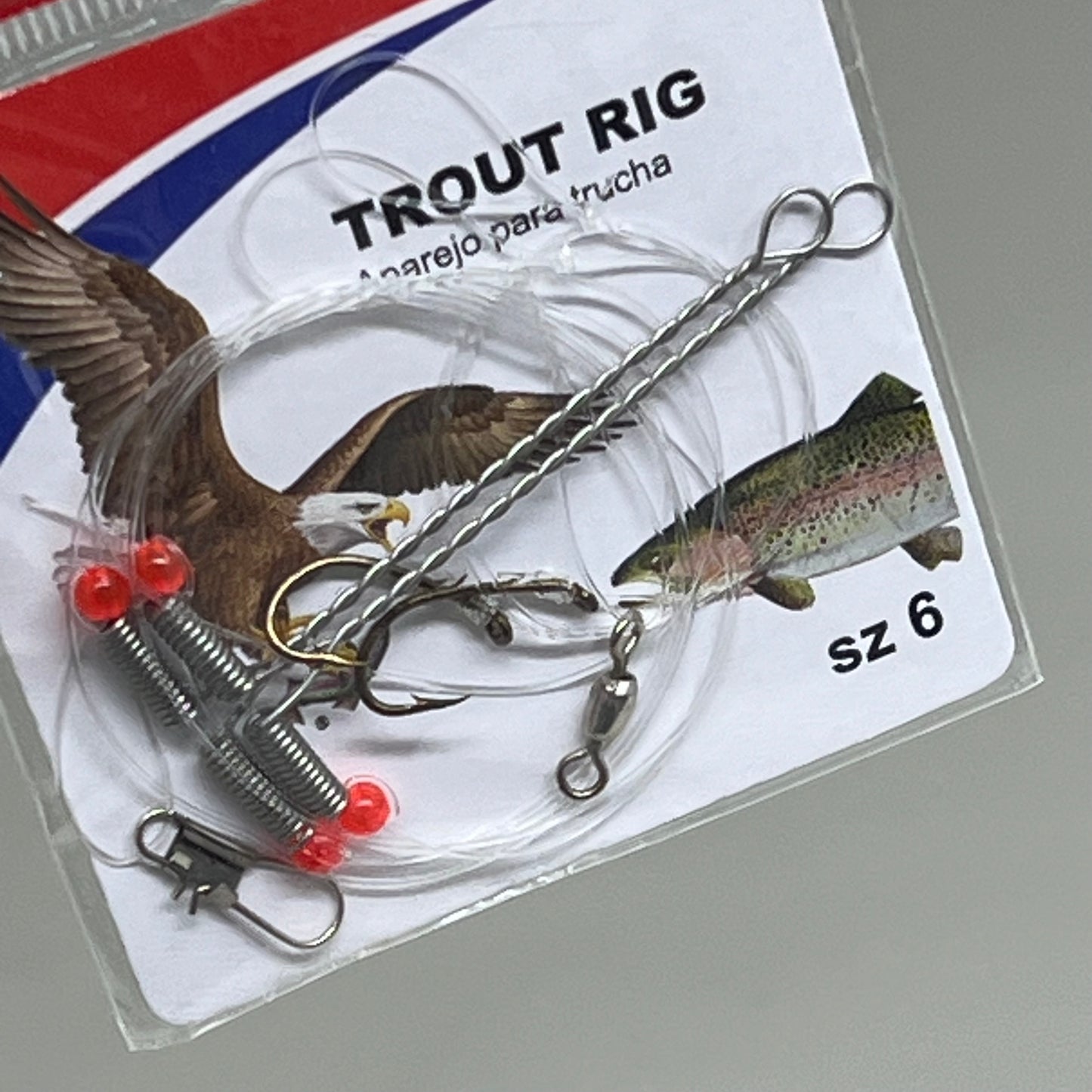 EAGLE CLAW (5 PACK) High Carbon Steel Freshwater Trout Rig Bronze #6 1pc 014-6