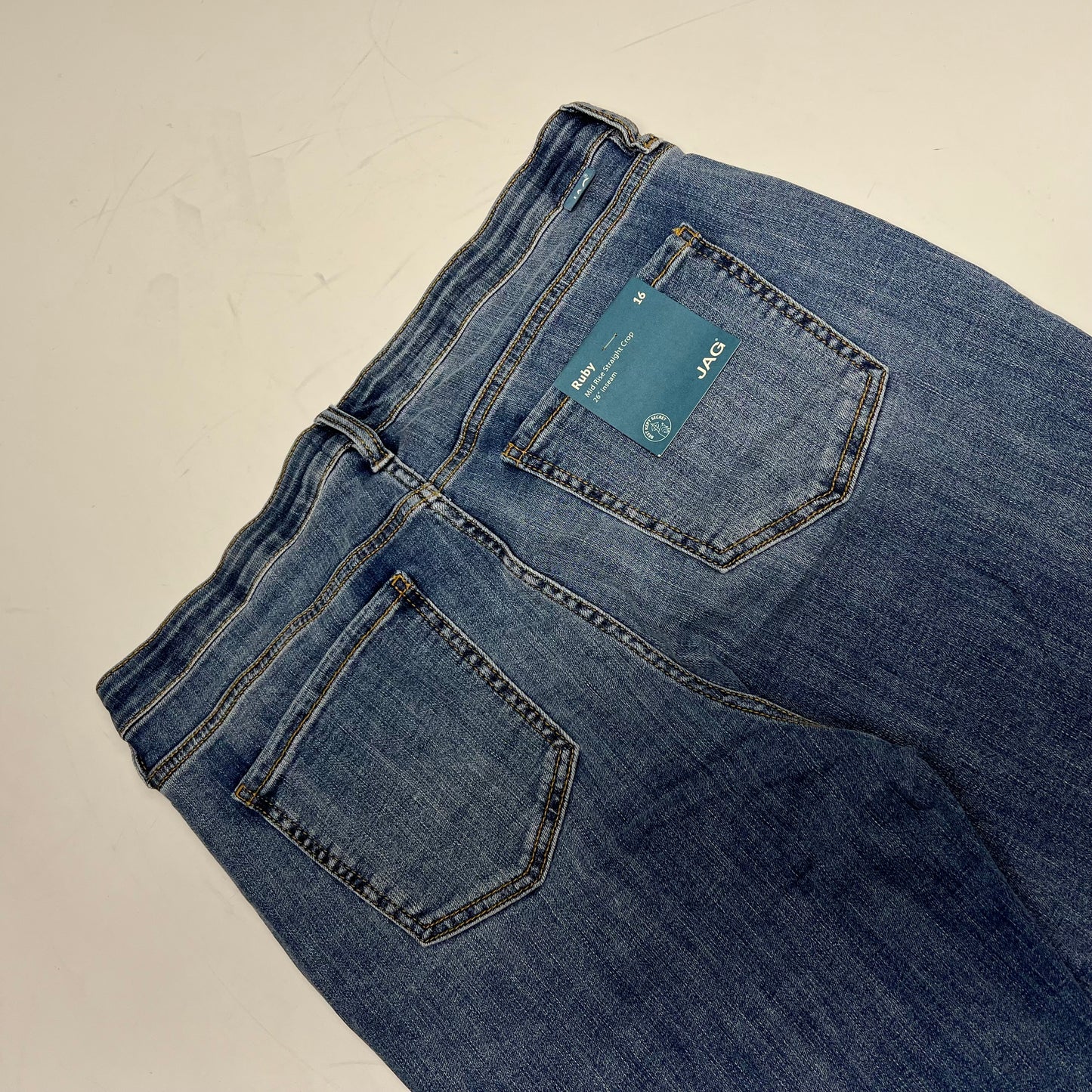 JAG Ruby Mid Rise Straight Crop Jeans Women's Sz 16/26 Ocean Front J2877SCV321