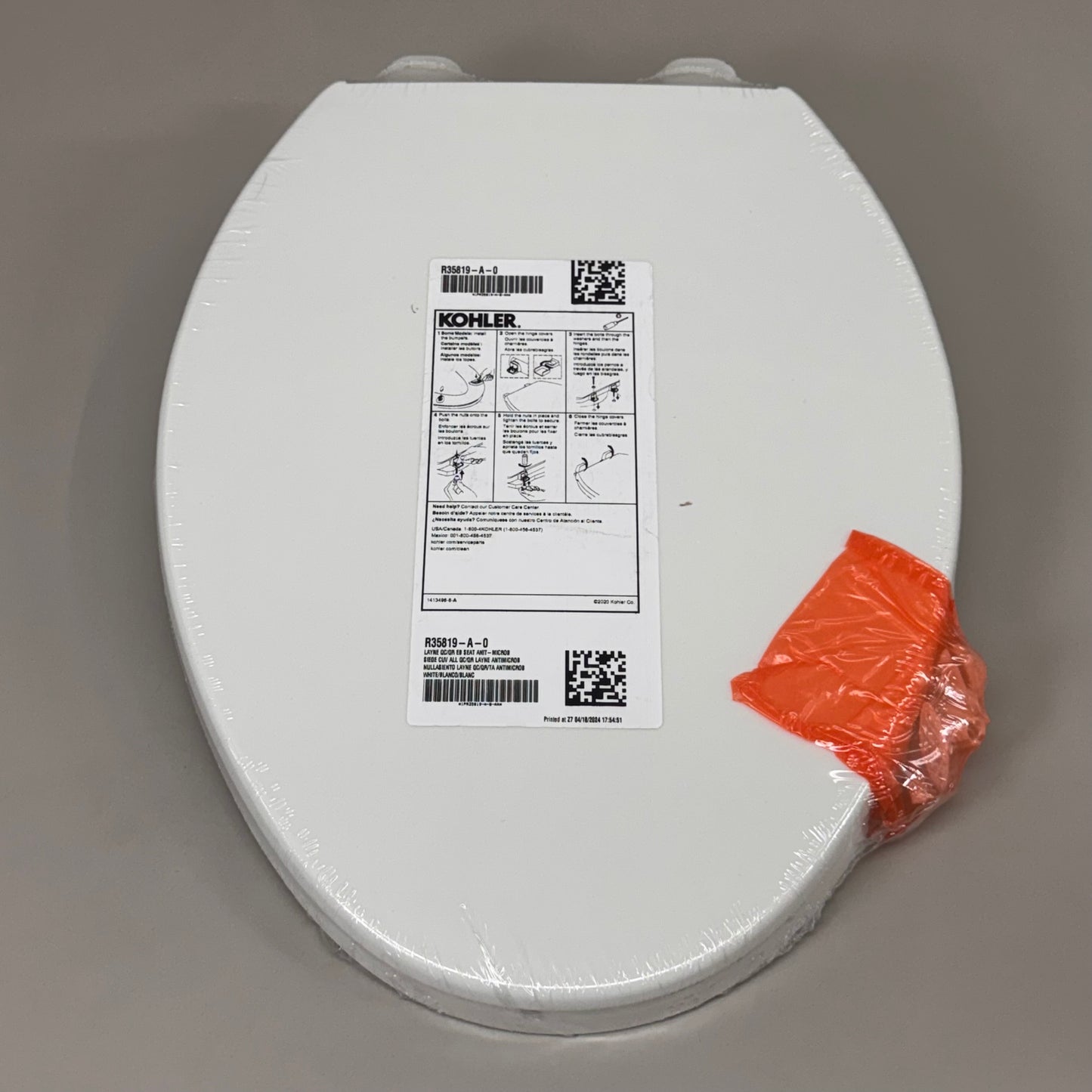 KOHLER Layne Quiet-Close Elongated Toilet Seat w/ Antimicrobial K-R35819-A-0