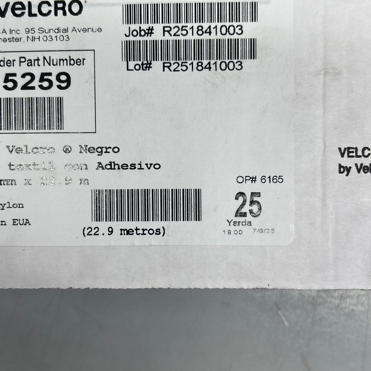 Hook & Closure Plush Textile Tape With Adhesive 100% Nylon 50.8mm x 22.9m Black 125259