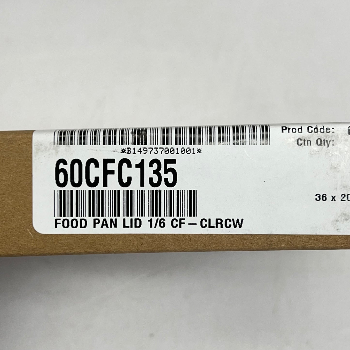 CAMBRO (7 PACK, 2 EACH) Square Cold Fest Flat Pan Lids 1/6 Sz Clear 60CFC135