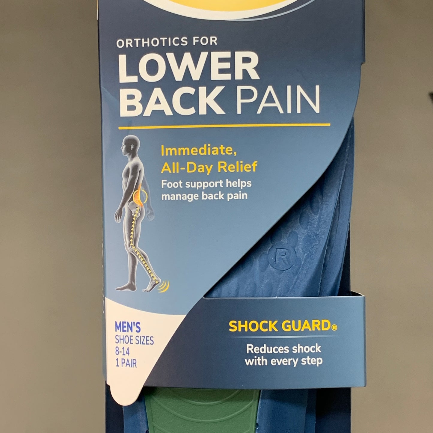 DR. SCHOLL'S Shock Guard Orthotics Lower Back Pain Sz Men's 8-14 Multi-Color C0339 (New)