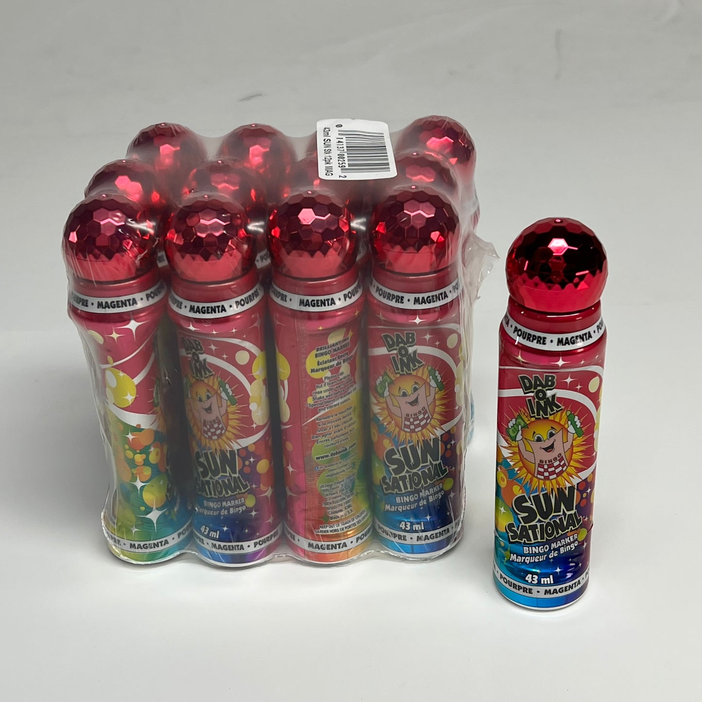 DAB O INK (12 PACK) Sunsational Bingo Marker Bright Ink 43ml/1.4 oz Magenta C26
