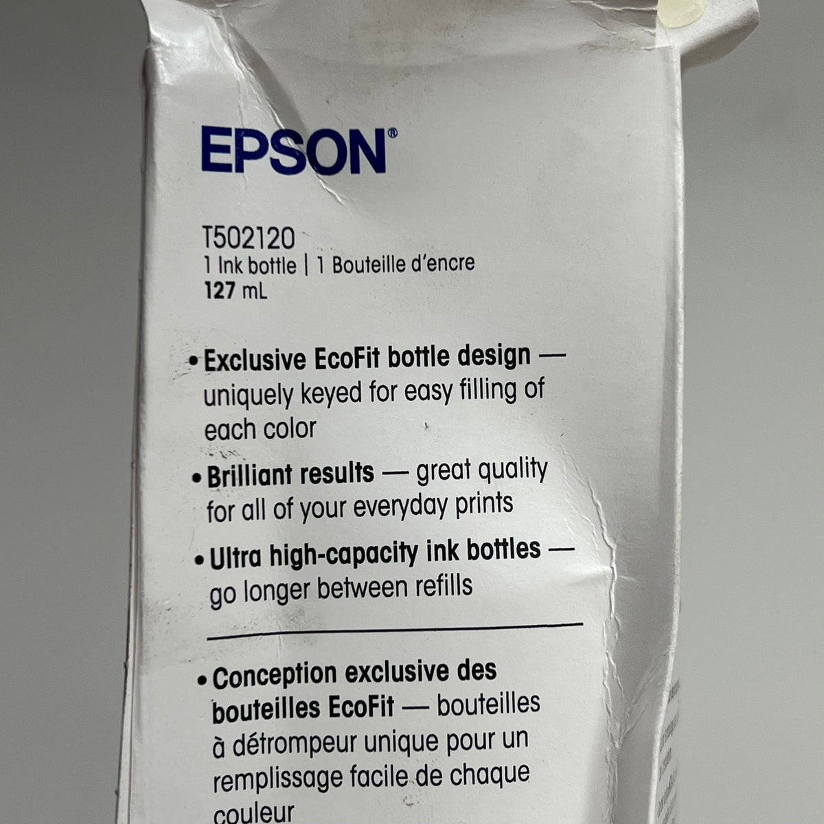 EPSON Standard Yield Ink Bottle/Cartridge For Eco Tank 127 ML 502 Black T502120