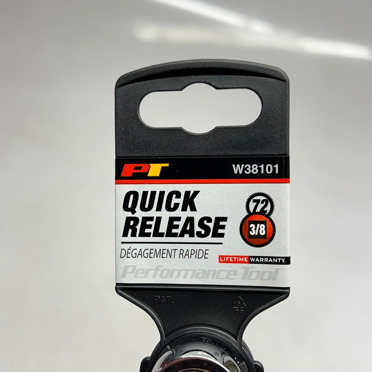 PERFORMANCE TOOLS Quick Release Teardrop Ratchet 3/8" Polished Nickel W38101